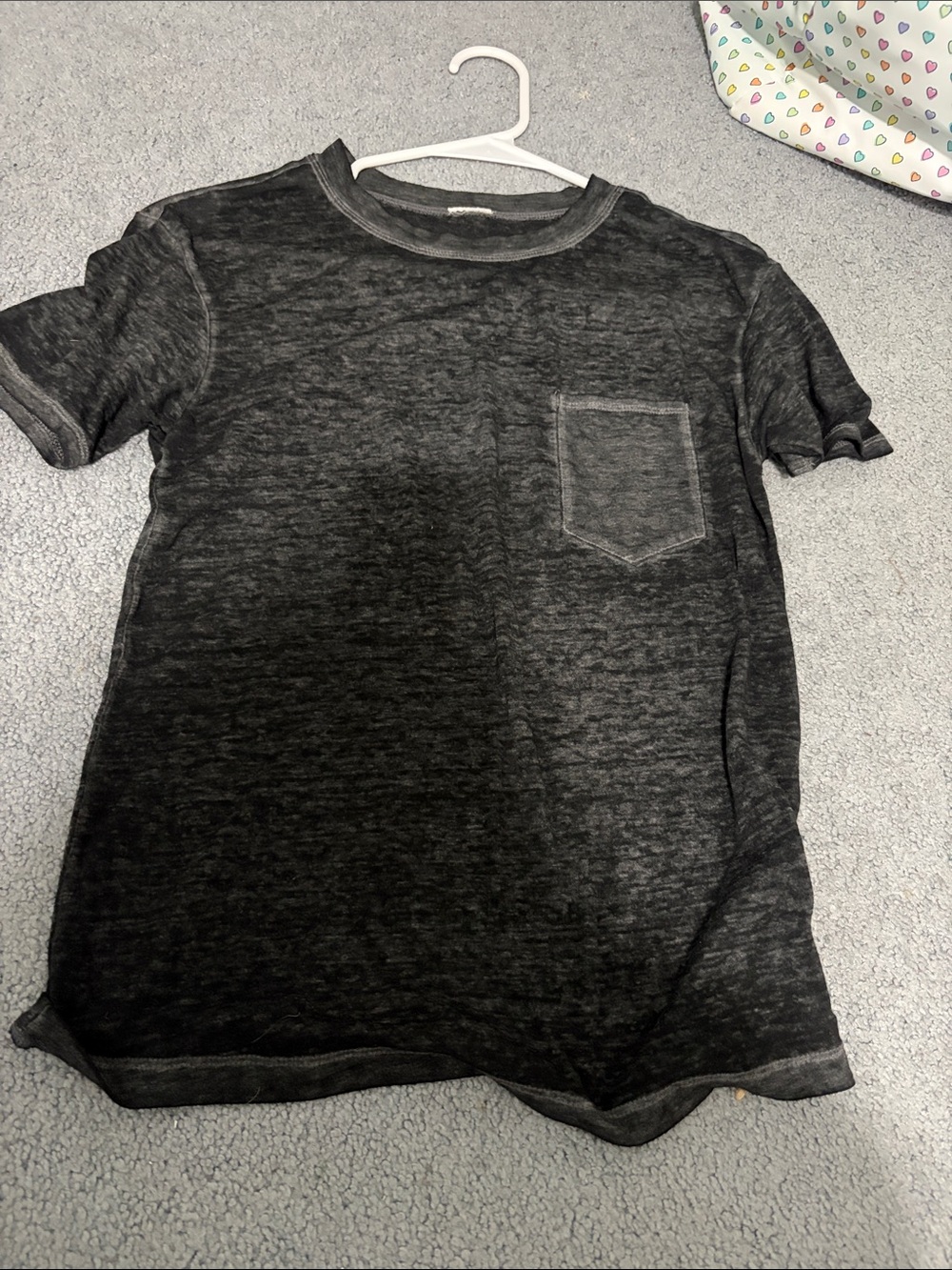Kids Short Sleeve Pocket Tee in Charcoal